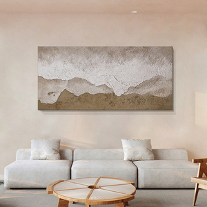 侘寂风客厅沙发背景墙装饰画抽象立体肌理无框壁饰玄关手绘油画
