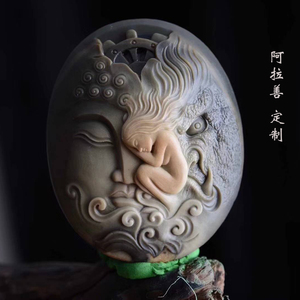 玛瑙玉石翡翠琥珀各类玉石雕刻加工定制善恶如来佛一念之间佛加工