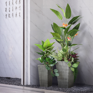 北欧大型仿真绿植吉祥鸟客厅落地盆栽植物服装店橱窗装饰花槽盆景