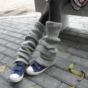 秋冬加厚袜套日系学院风长筒袜堆堆过膝宽松毛线长袜女保暖护腿套