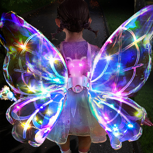 六一儿童节发光蝴蝶翅膀会动的精灵背饰电动网红玩具女孩生日礼物