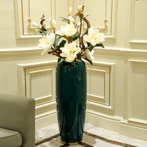 欧式陶瓷落地大花瓶摆件客厅插花轻奢高档电视柜玄关花器家居饰品