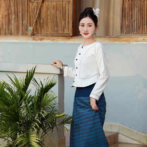 东南亚民族服装 老挝筒裙 传统傣泐服饰 西双版纳傣族服装