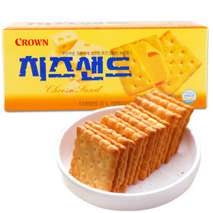 韩国原装进口休闲零食品 克丽安奶酪夹心饼干芝士味脆饼点45心g
