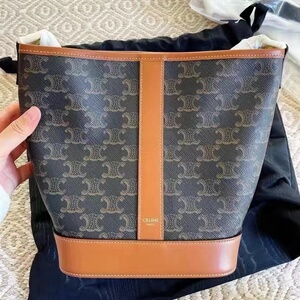 【现货】赛琳celine老花帆布经典水桶包单肩包斜挎包女包小水桶