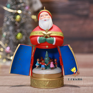 美国hallmark贺曼圣诞老人八音盒音乐神奇女侠场景摆件挂件赫曼