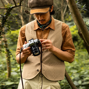 soarin英伦风复古格子西装马甲男 痞帅商务休闲修身西服马夹背心