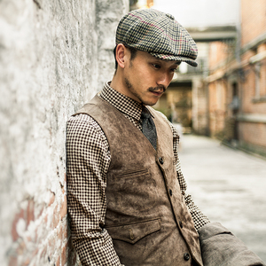 soarin阿美咔叽工装西装马甲男 美式复古灯芯绒小马夹外套坎肩