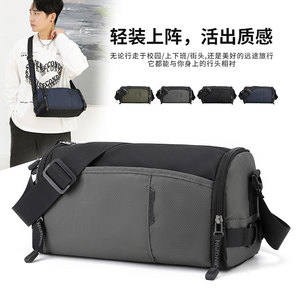 新款时尚韩版男士背包防水尼龙布运动休闲包单肩斜挎包潮包学生包