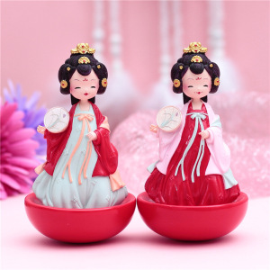 大唐不夜城不倒翁女孩网红唐朝创意宫廷风新品抖音摆件树脂工艺品