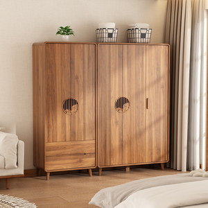 中式衣柜家用卧室实木色衣橱新款儿童收纳储物柜小户型多层大容量