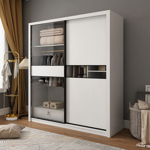 推拉门衣柜家用卧室现代简约移门衣橱小户型木质多功能板式大柜子