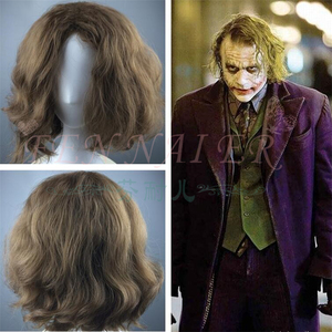 芬耐儿 蝙蝠侠黑暗骑士joker小丑暗绿短波浪卷发冬日战士动漫假发