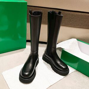 切尔西靴男士长筒靴2022不过膝长靴男厚底百搭烟筒骑士靴高筒靴男