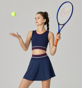 网球服跑步运动健身瑜伽服女套装背心短裙短裤上衣羽毛球防晒速干
