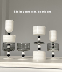 Shinymomo自制ins简约复古玻璃酒杯小众酒具器皿牛奶咖啡黑白高杯