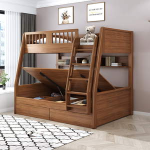 实木上下床双层床两层上下铺床小户型组合高低床子母床大人用儿童