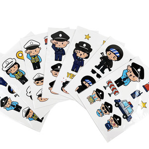 警察公仔贴纸萌警创意卡通儿童装饰贴透明装饰手机小贴画警察贴纸