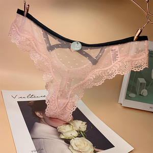 日系丁字裤少女蕾丝性感网纱透明秋冬薄款透气低腰女式t字内裤