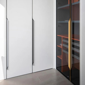 拇指隐形拉手柜门免开槽超薄黑色抽屉长封边简约一门到顶衣柜把手