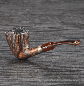 o.larsen 拉森石楠木烟斗棕色光面弯斗62弯式