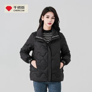 正品千仞岗2022新品立领短款时尚松紧袖口羽绒服女外套潮Y289030Y