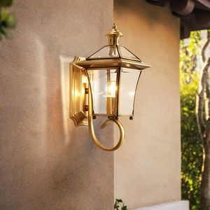 新品户外全铜壁灯防水美式阳台壁灯欧式别墅庭院灯过道走廊花园灯