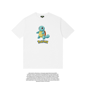 杰尼龟 精灵宝可梦 宠物小精灵儿童装男装衣服 白色亲子短袖t恤