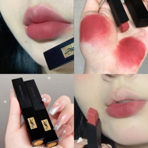 杏仁奶茶~ysl301小黑条半哑光丝绒豆沙色口红圣罗兰海淘正品大牌