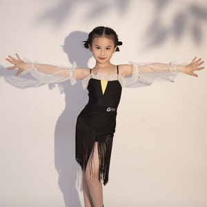 GTYDANCE拉丁舞服新款2023秋冬季女童练功儿童艺考表演舞蹈服套装