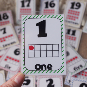 数字卡片1到20数字卡片幼儿园教具幼儿数字点卡数卡数字圆点卡