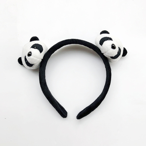 网红熊猫发箍可爱卡通立体造型熊头动物发卡洗脸压发防滑少女头箍