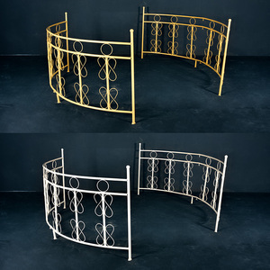 婚庆欧式铁艺弧形栅栏圆形婚礼舞台装饰新款路引森系婚礼护栏栏杆