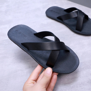 泰国橡胶拖鞋男外穿夏室外防滑沙滩鞋潮流个性男士一字拖防水防臭