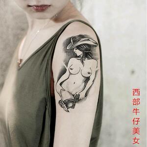 性感美女纹身贴男女防水持久个性刺青花旦胳膊纹身贴纸半臂纹身贴