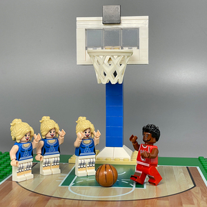 MOC小颗粒拼装积木玩具篮球架 NBA篮球 运动场景装饰摆件兼容