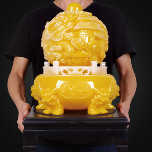 九龙乾坤龙摆件鼎摆设客厅办公室聚宝盆大号招财转运开业工艺礼品