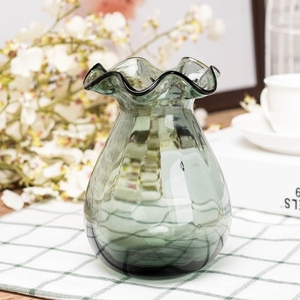欧式迷你 可爱石榴造型花瓶浮雕彩色玻璃花瓶水培工艺品装饰摆设