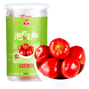 川珍泡灯笼椒辣椒500g瓶装四川特产农家泡红圆辣椒开胃下饭菜泡菜