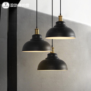 设计师的灯 创意复古餐厅单头铁艺吊灯简欧式美式楼梯工业 新古铜