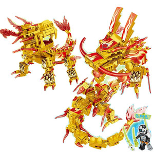 兼容乐高幻影忍者黄金麒麟神兽烈焰凤凰神龙战骑拼装积木玩具