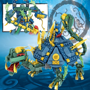 兼容乐高神兽玄武朱雀凤凰神鸟猫头鹰蜘蛛青龙机甲拼装积木玩具