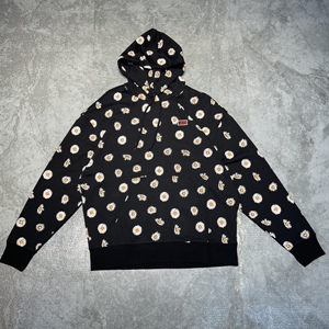 vans小雏菊印花男女款连帽毛圈休闲运动情侣黑色卫衣vn0a5h5redh