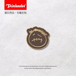 新品pinleader定制aj1倒钩travis scott鬼脸徽章金属胸针情人礼物