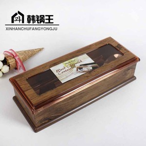 韩国进口筷子盒塑料仿木纹韩版餐具收纳盒筷子勺子料理店饭店家用
