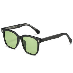 gm同款高级感绿色墨镜UV400方形大框可配近视明星款显瘦太阳眼镜