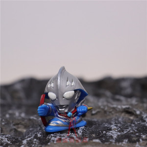 中古5cm万代q版蓝色奈克瑟斯奥特曼食玩软胶指人套盒蛋