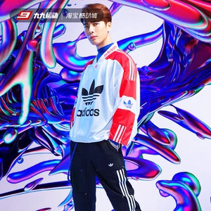 adidas阿迪达斯三叶草 bl tref jersey 王嘉尔同款运动卫衣fm1586