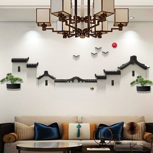 新中式挂件马头墙装饰玄关徽派陶瓷壁挂客厅沙发茶室背景墙装饰