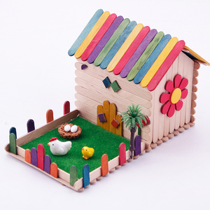 林海博 小鸡房子彩色雪糕棒冰棍棒冰糕棍冰棒棍手工diy材料包模型